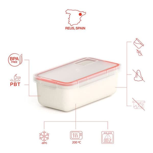 Nomad lufttät box 0,75 L - VALIRA - Vit - Ej deformerbar behållare - 100% läckagesäker - BPA-fri