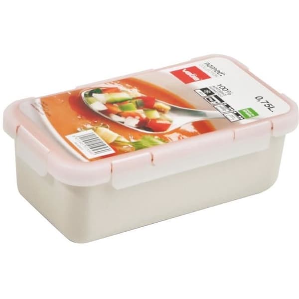 Nomad lufttät box 0,75 L - VALIRA - Vit - Ej deformerbar behållare - 100% läckagesäker - BPA-fri