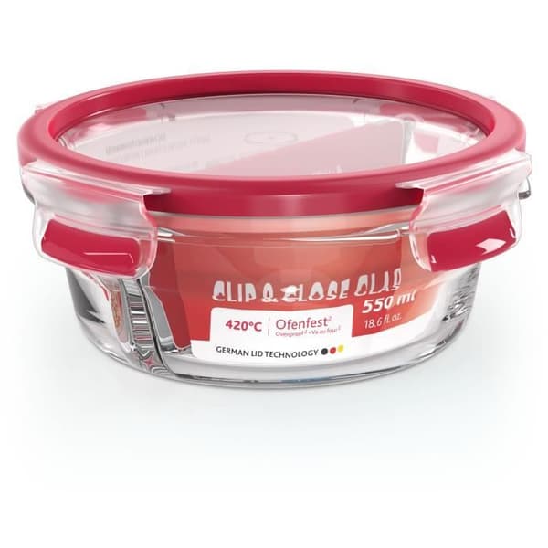 EMSA Clip & Close box 0,55L + avdelare - Röd