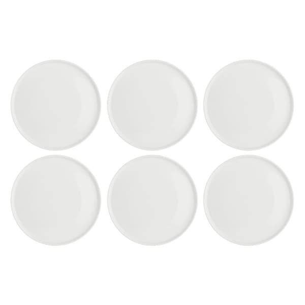 Sæt med 6 Essenziale Gourmet middagstallerkener - Hvid, 21 cm