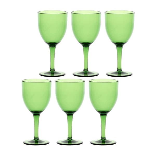 ROSE&TULIPANI FIABA Set med 6 akrylglas 400 ml, gröna