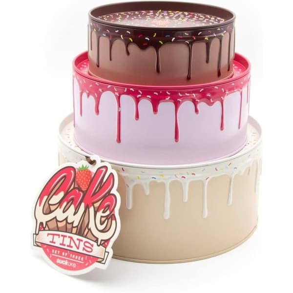 Suck UK Cookie Sheet Cake 7,75" ark Rosa/Brun/Vit 3 delar