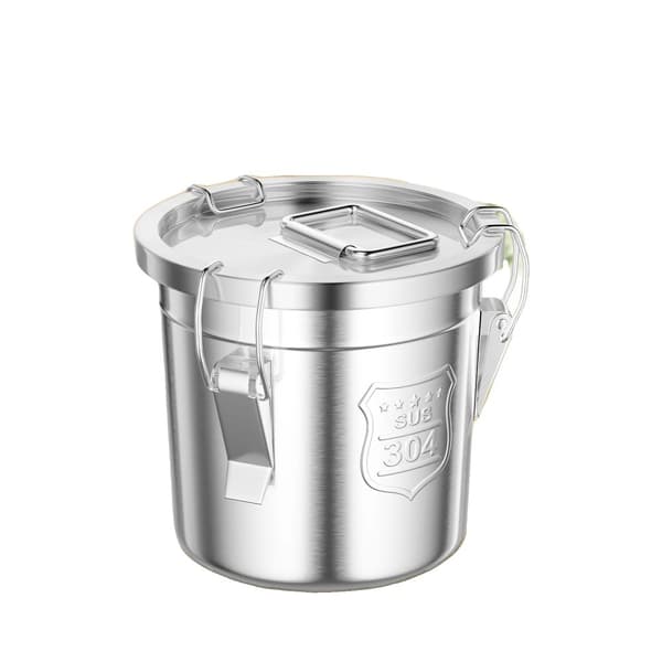 Ruostumattomasta teräksestä valmistettu säilytysastia, 6L kapasiteetti, kestävä ja tiivis