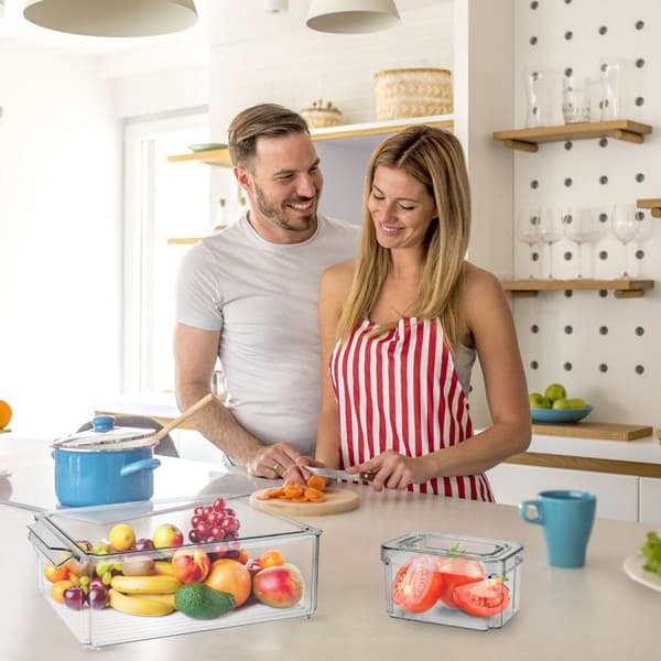 Kylskåpsförvaringslåda Set, 10-delars Set, Platsbesparande Design, Fräschör Bevarande
