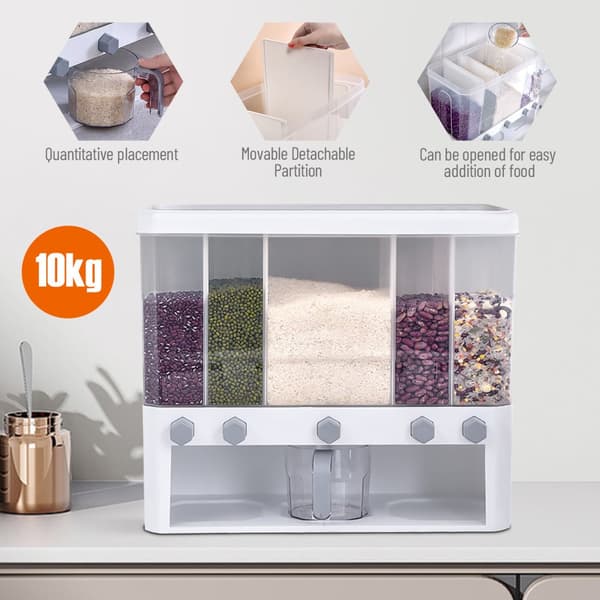 Torrfoderdispenser, Stort kapacitet, 5-rutors design