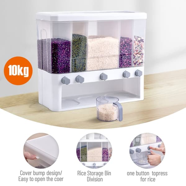 Torrfoderdispenser, Stort kapacitet, 5-rutors design