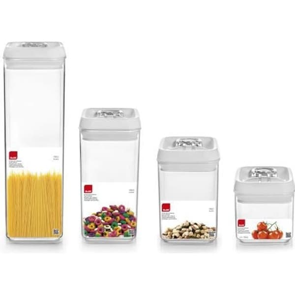 STAPELBAR MATBEHÅLLARE 900 ML - PLAST - 9X9X15 CM - LITER 0,9 L
