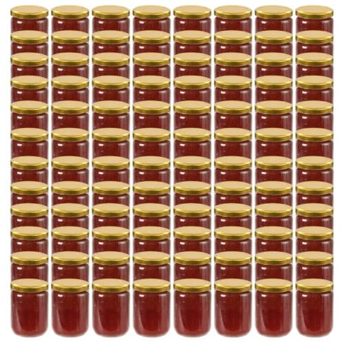 Syltburkar i glas med guldfärgade lock 96 st 230 ml