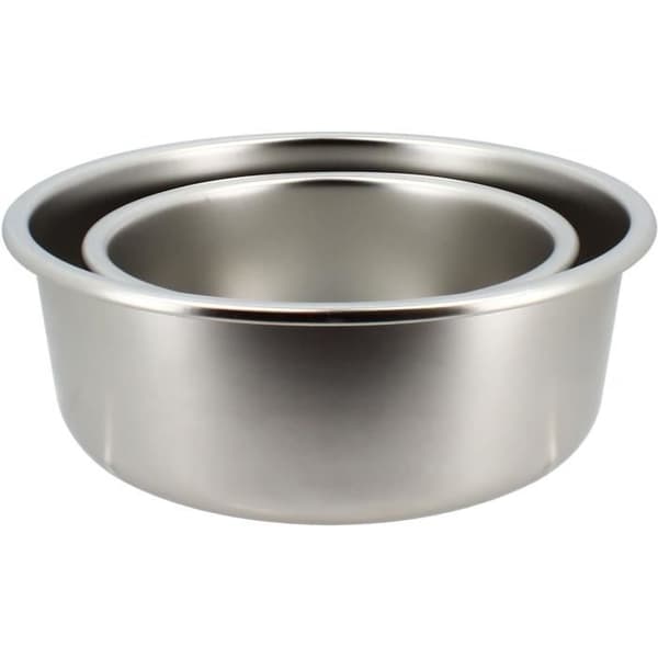 Set med 2 lufttäta behållare med lock - MENASTYL - 5040178 - Rostfritt stål - Rund - 15 och 20 cm - Mikrovågssäker
