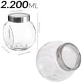 Miniatyrbillede 2 af 2: Glas Opbevaringskrukke, 2200ml Kapacitet, Elegant Middelhavsdesign,6 Pins ++++++ Billig, 2200 ml med vindue