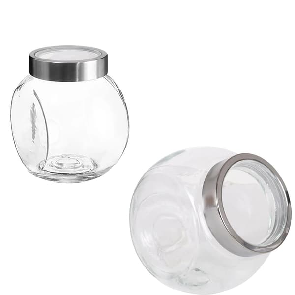 Glas Opbevaringskrukke, 2200ml Kapacitet, Elegant Middelhavsdesign,6 Pins ++++++ Billig, 2200 ml med vindue