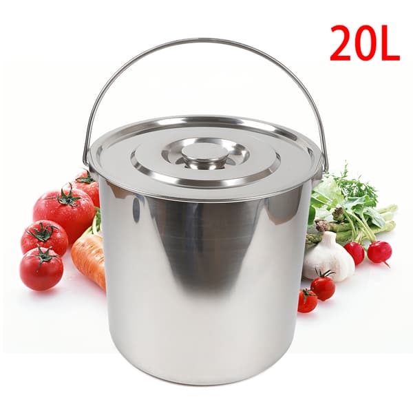 20L Rostfritt Stål Mjölk- och Livsmedelsbucket, Miljövänlig, Hållbar Konstruktion, Mångsidig Användning