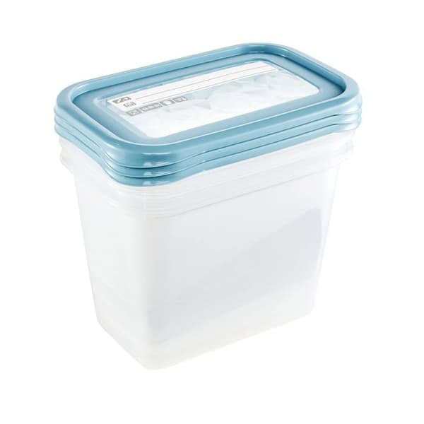 Keeper Set med 3 frysboxar, omskrivbart lock, 3 x 1 l, 15,5 x 10,5 x 11,5 cm, Mia Magic Ice, Nordic Blue