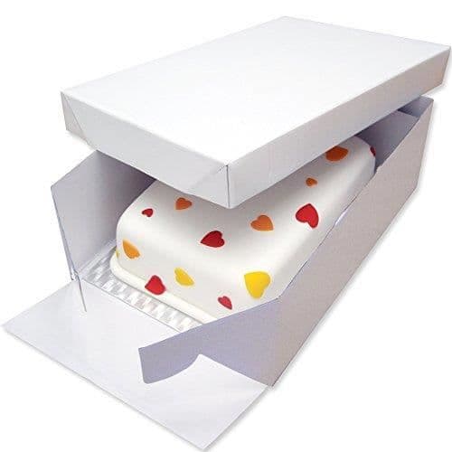 PME BCO894 Rektangulär tårtbotten och ask, plast, vit, 35 x 25 x 15,2 cm BCO894