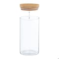 Miniatyrbild 6 av 6: Relaxdays Set med 3 burkar, glas, lock av bambu, rund förvaringsburk, 1000 ml, hermetisk, transparent/natur