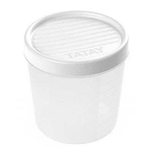 Tatay 1160901 - FÖRVARINGSBOX - Förvaringsbox med Rund Skruvlock 1 L Vit Plast 12 x 12 x 12,5 cm