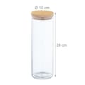 Miniatyrbild 4 av 6: Relaxdays Set med 4 glasburkar med bambu-lock, förvaringsburk, 1600 ml, hermetisk, transparent/naturlig