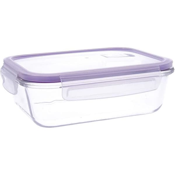 Quid Frost Set med 3 lufttäta behållare med lock, rektangulär, med mikrovågsventil, BPA-fri, glas - Frost