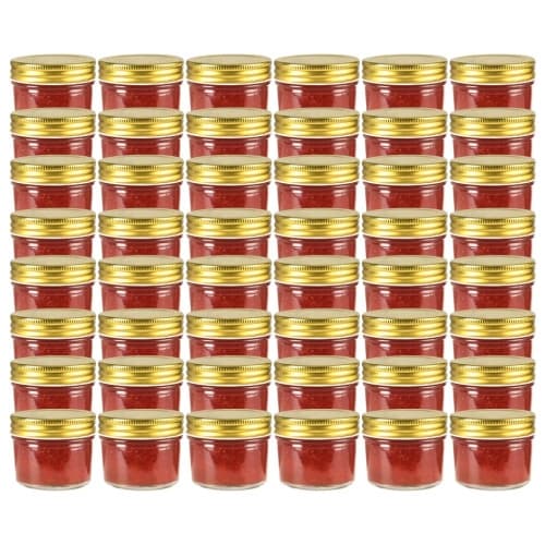 Syltburkar i glas med guldfärgade lock 48 st 110 ml