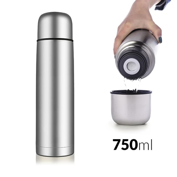 Rostfritt Stål Termos, 0,75 L Kapacitet, Skruvkork, Modern Stil,0.75 liter, 4 termos ++ billig