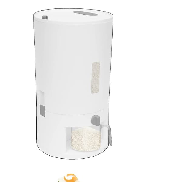 Risförvaringsbehållare, 20L kapacitet, rund design,VIT