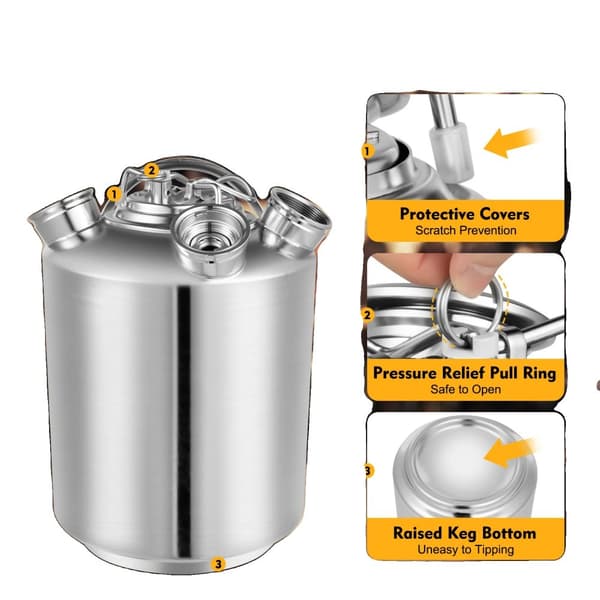 Rengøring af Keg, 10L Kapacitet, Kompakt Cylinderdesign
