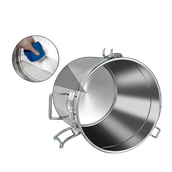 Köksbehållare i rostfritt stål, lufttät lock, modern design, lätt att rengöra,Silver