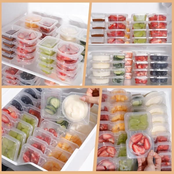 OBOSOE Matlådor/Förvaringsburkar med lock 20-pack – Återanvändbara, delade matlådor för snacks, portioner och picknick