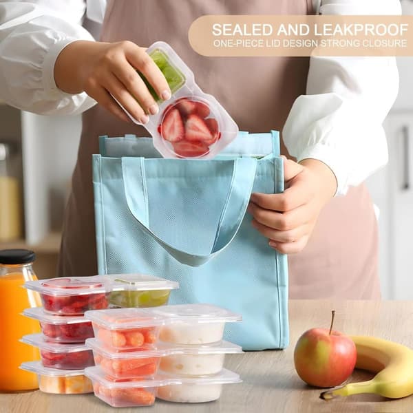 OBOSOE Matlådor/Förvaringsburkar med lock 20-pack – Återanvändbara, delade matlådor för snacks, portioner och picknick