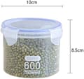 Miniatyrbillede 5 af 7: 12-pak opbevaringsglas med låg – lufttætte plastbeholdere til køkken og spisekammer, til sukker, mel og bageprodukter (gennemsigtige)