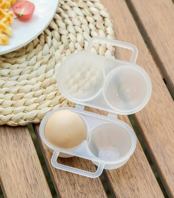 Lollanda Äggförvaring 2-pack 2-fack, Praktisk äggförvaring – Portabel, PP-material, för picknick och vandring
