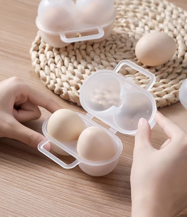 Lollanda Äggförvaring 2-pack 2-fack, Praktisk äggförvaring – Portabel, PP-material, för picknick och vandring