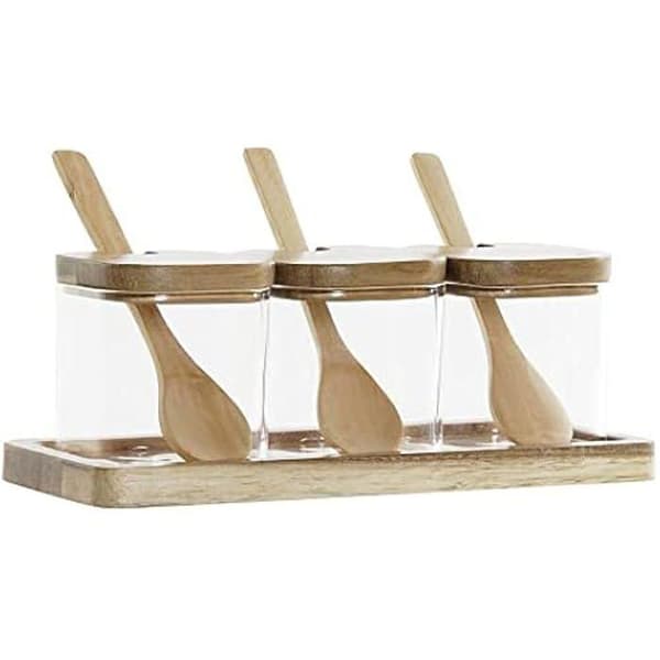 Bambu lådor - DKD HOME DECOR - Set om 3 - 20,5 x 8 x 1,5 cm - Flerfärgad - 150 ml