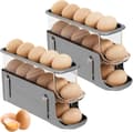 Miniatyrbild 1 av 7: Lollanda Äggbehållare för kylskåp, Äggställ 2-pack 30 ägg, Äggdispenser, Ägghållare – Automatisk Rullning, Vikbar, 2-3 Nivåer
