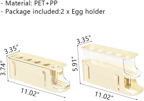 Lollanda Äggbehållare för kylskåp, Äggställ 2-pack 30 ägg, Äggdispenser, Ägghållare – Automatisk Rullning, Vikbar, 2-3 Nivåer