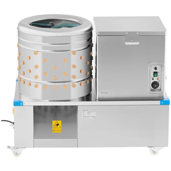 Wiesenfield 2-i-1 plockmaskin med skållkar - Trumma 55 cm - 3-4 kycklingar per minut