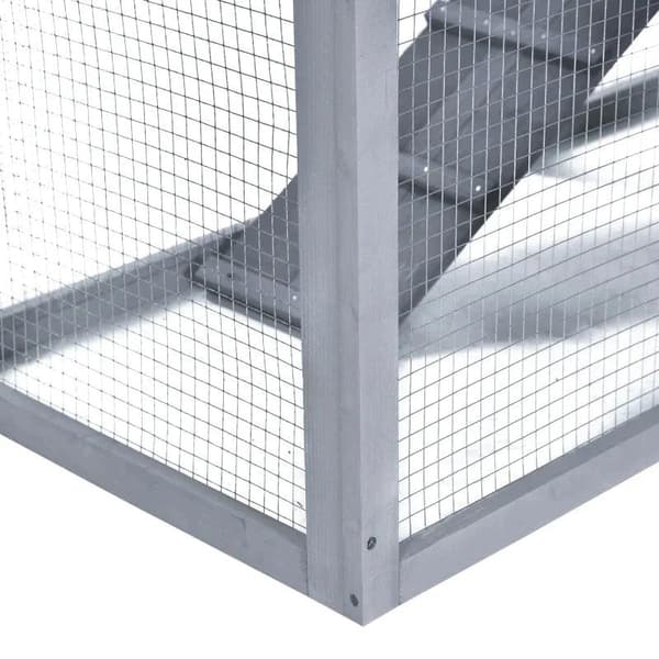 Rootz Chicken Hutch - Bantam Chicken Coop - Hønsehus - Aftagelig gulvpande - Grantræ - Grå - 150,5 cm x 54 cm x 87 cm