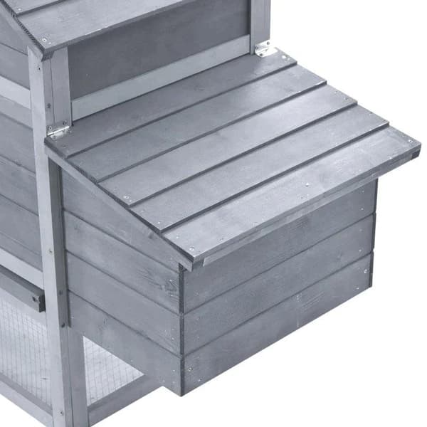 Rootz Chicken Hutch - Bantam Chicken Coop - Hønsehus - Aftagelig gulvpande - Grantræ - Grå - 150,5 cm x 54 cm x 87 cm