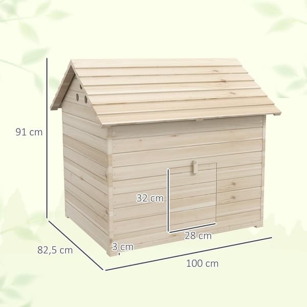 Rootz Duck House - Poultry Shelter - Animal Coop - upphöjt golv - 100 cm x 82,5 cm x 91 cm - Hållbar grandesign