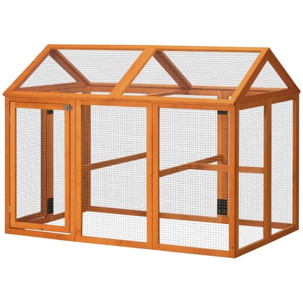Rootz Wooden kyllingindkapsling - kyllingebur - Metal Coop - 140 x 88,5 x 106 cm - Beskytter med låse døre