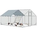 Pikkukuva 10 / 10: Rootz Chicken Coop Freewheel -kotelo - UV -kestävä tarpauliini - Teräs ritilä - 12-18 Kanan kapasiteetti - 300 cm x 400 cm x 195cm