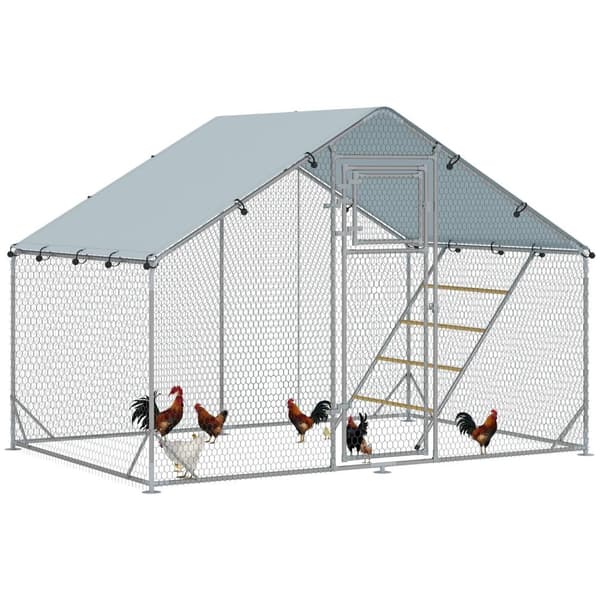 Rootz Chicken Coop Free -Range -kabinet - Kylling bopæl - fjerkræretræte - UV -beskyttelse - 300 cm x 200 cm x 195 cm