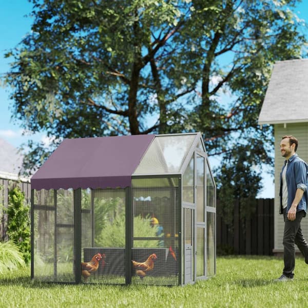 Rootz Chicken -kotelo - Chicken Coop - siipikarjan talo - Vedenpitävä katto - 1,7 x 1,8 x 1,8 m - 6-8 kanaalle