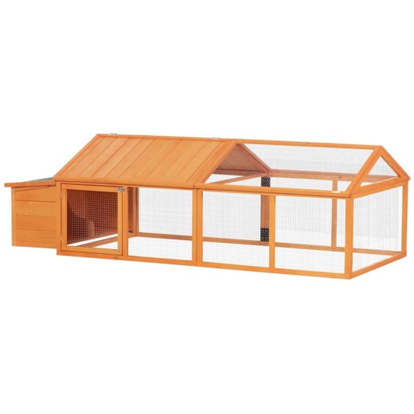 Rootz Chicken Coop Chicken Cage - kana -talo - siipikarjan kotelo - helppo huolto - 240 x 112,5 x 76 cm - oranssi