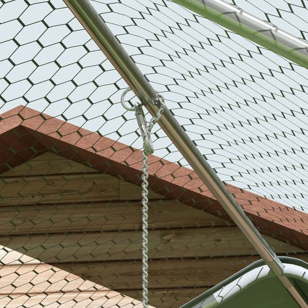 Rootz Chicken Coop -kabinet - Freewheel - UV -resistent - Rummeligt 18m² område - 300 cm x 600 cm x 195 cm