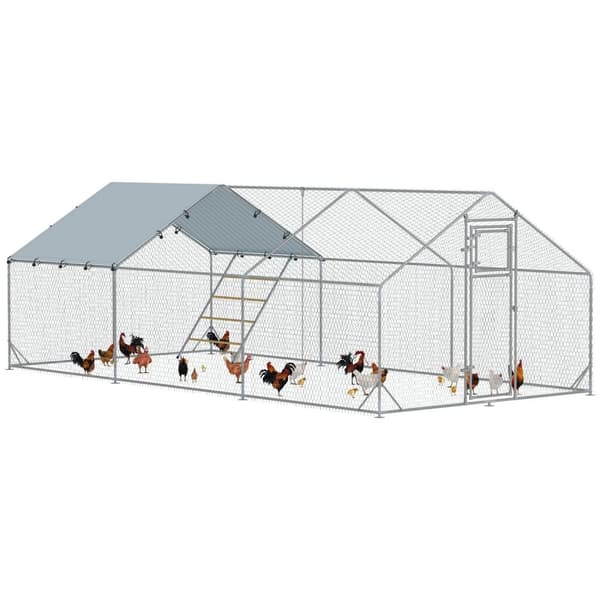 Rootz Chicken Coop -kabinet - Freewheel - UV -resistent - Rummeligt 18m² område - 300 cm x 600 cm x 195 cm