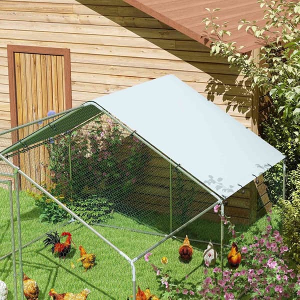 Rootz Stor kyllingindkapsling - Metal Bird Cage - fjerkrækørsel - UV & vandafvisende - 300 cm x 340 cm x 190 cm