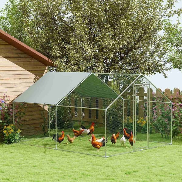 Rootz Stor kyllingindkapsling - Metal Bird Cage - fjerkrækørsel - UV & vandafvisende - 300 cm x 340 cm x 190 cm