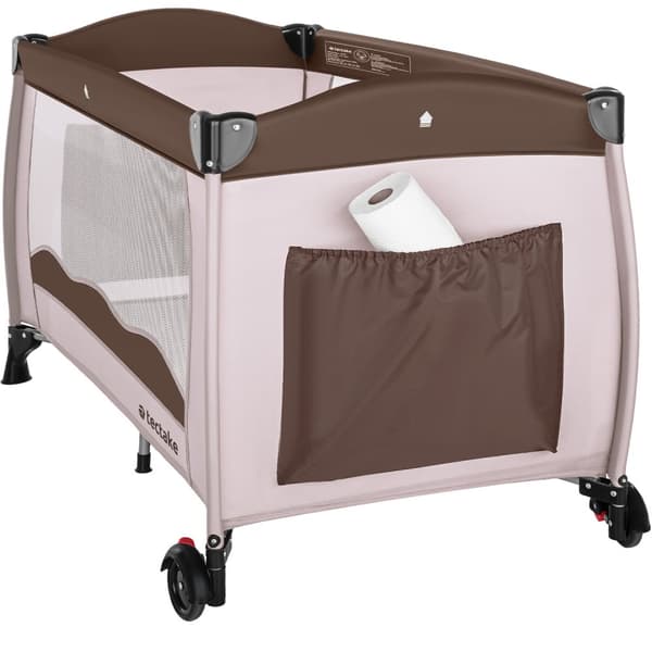 Barnresesäng 126x65x80cm med transportväska - kaffe