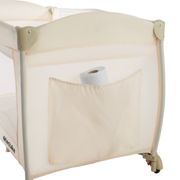 Rejseseng med puslemadras og transporttaske - beige
